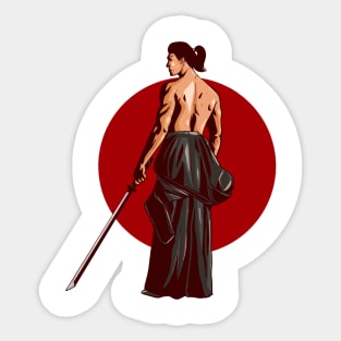 samurai with katana Sticker